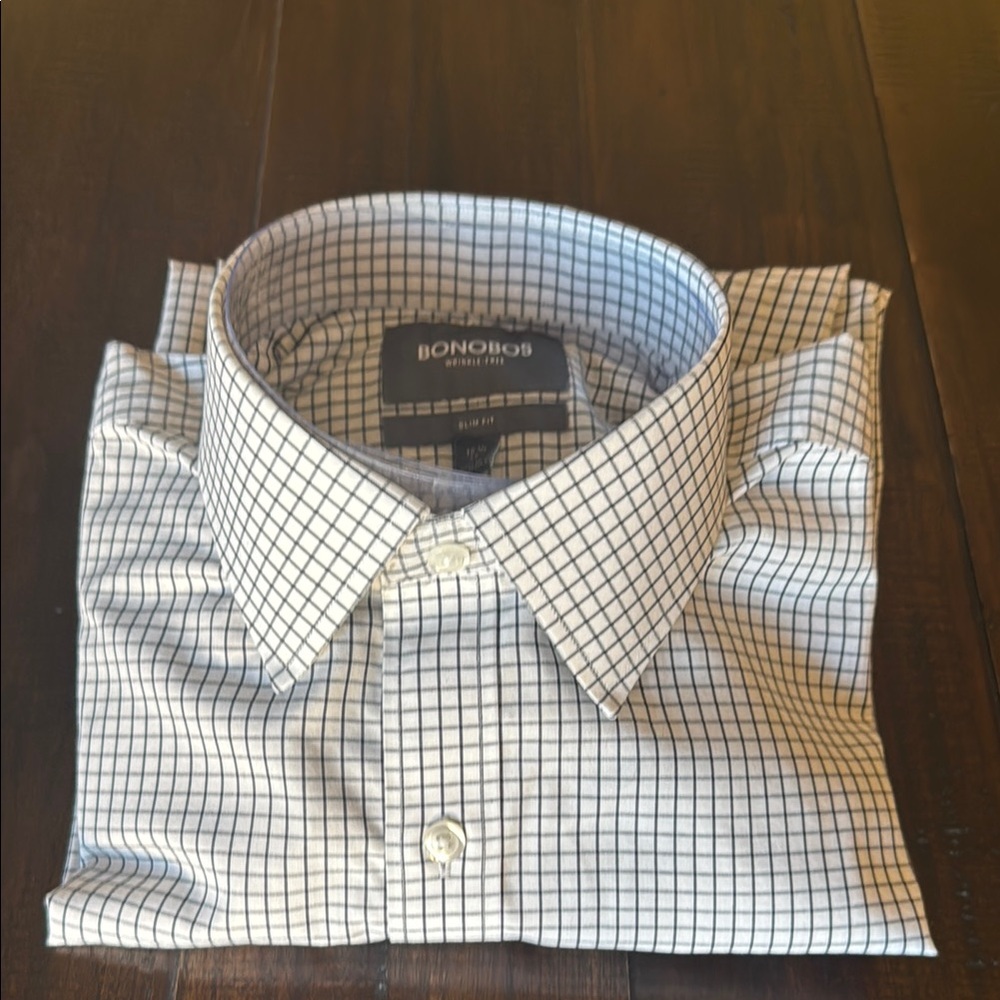 Bonobos Men's Black and White Checkered Shirt